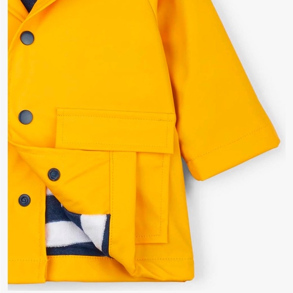 Hatley Yellow Raincoat with Striped Lining - Picture 3 of 8